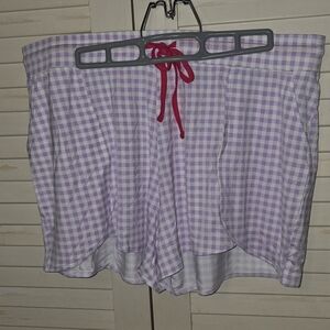Kindred Bravely Lavender Gingham Bamboo Maternity & Postpartum Lounge Short